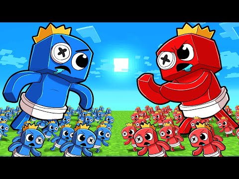 Cartoon Crab | Minecraft - Red vs Blue RAINBOW FRIENDS War! (Minecraft)