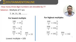 How many three digit numbers are divisible by 7? | PROGRESSIONS | CLASS 10 | EDUTAINMENT ONLINE
