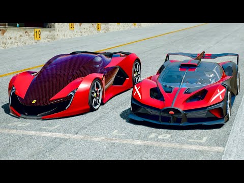 Bugatti Bolide vs Ferrari Impronta at Top Gear Track
