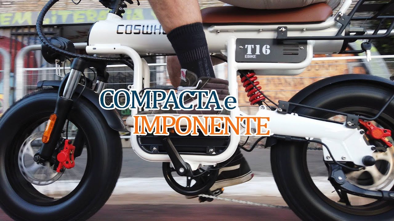 BICICLETA ELÉTRICA COSWHEEL T16 + DE 50Km/h com aro 16 e porte de gente grande em desempenho
