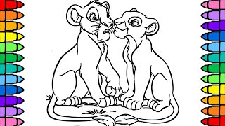 The Lion King Coloring Pages | Coloring Simba Meets Nala