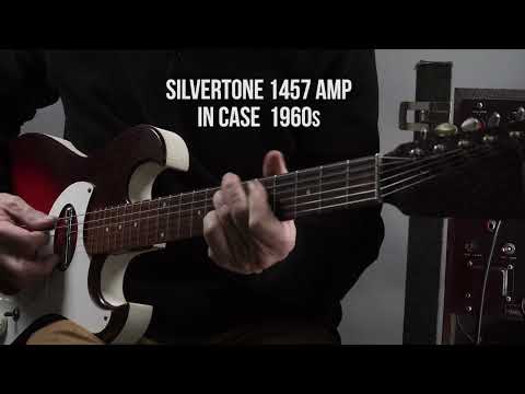Silvertone 1457 guitar w case amp1960s - Red Sparkle image 22