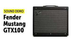 Video thumbnail for Fender Mustang GTX100 - Sound Demo (no talking) by Guitar Bonedo