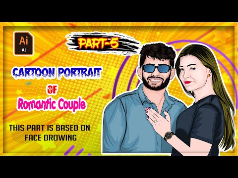 How to draw Vector Art Cartoon Portrait Vector Portrait Adobe Illustrator