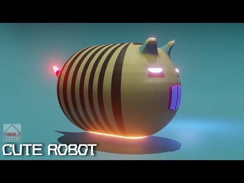 Cute Robot   my first 3d blender 2 93
