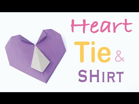 Tie Shirt Heart ❤ Origami Paper Father’s Day - Origami Kawaii〔#083〕