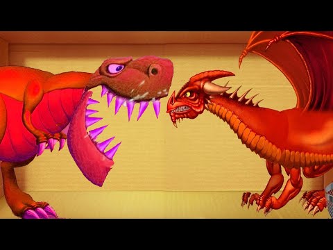 Dinosaur T-rex vs Red Cooper Dragon - Kick The Buddy 2020