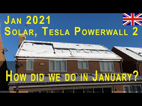 January 2021 Solar PV, Tesla Powerwall 2 performance  in UK