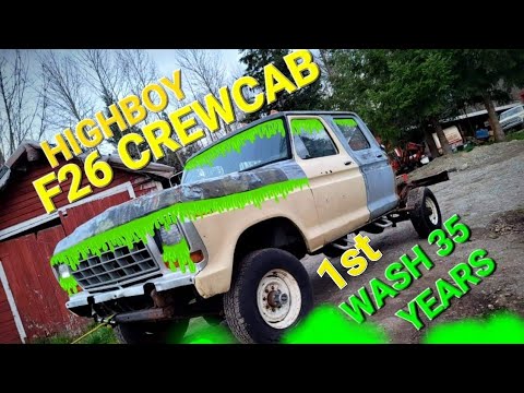 HIGHBOY CREW CAB ,75 dentside off the road 35 years! cleaning the 390 for merlee -bumpside 68 ranger