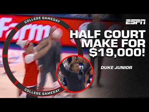 🔥 HALF COURT SHOT FOR $19,000 💰 Duke junior calls for a BLUE DEVIL BLOWOUT 😤 | College GameDay