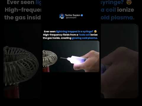 Electricity in a Syringe? 🤯 Tesla Coil Makes Cold Plasma Glow