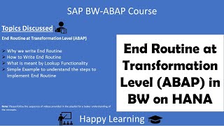 23 End Routine at Transformation level ABAP in BW on HANA