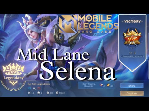 SELENA MID LANE GAMEPLAY | Selena Mid Lane Rotation | Selena Mid Lane Build | Selena Thunder Flash