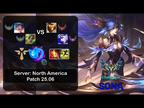Sona Support + Zeri vs Bard + Ashe - NA Challenger - Patch 25.06