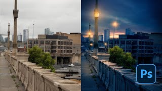 How to Create Blue Hour in Photoshop Tutorial 2022 #Nucly