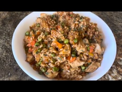 One Pan HONEY BBQ CHICKEN & RICE Recipe with Vegetables