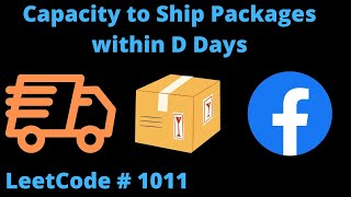 Download the video "CAPACITY TO SHIP PACKAGES WITHIN D DAYS | SOLUTION EXPLAINED [PYTHON] | LEETCODE 1011"