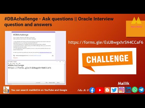DBAchallenge Ask questions || Oracle Interview question and answers