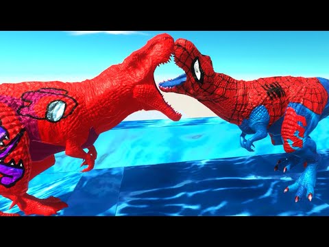 Among Us Trex vs Mammoth ARBS vs Spinosaurus Deathrun Deathfall -Animal Revolt Battle Simulator