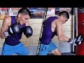 VERGIL ORTIZ THROWING RIB BREAKING SHOTS ON HEAVY BAG AS HE PREPARES FOR MEAN MACHINE KAVALIAUSKAS