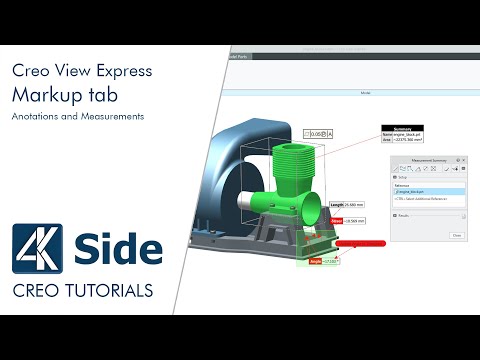 Creo View Express: Markup tab - Annotations and Measurements