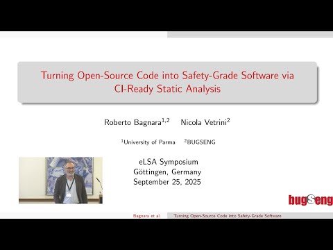 eLSA25 - Turning Open-Source Code into Safety-Grade Software via CI-Ready Static Analysis