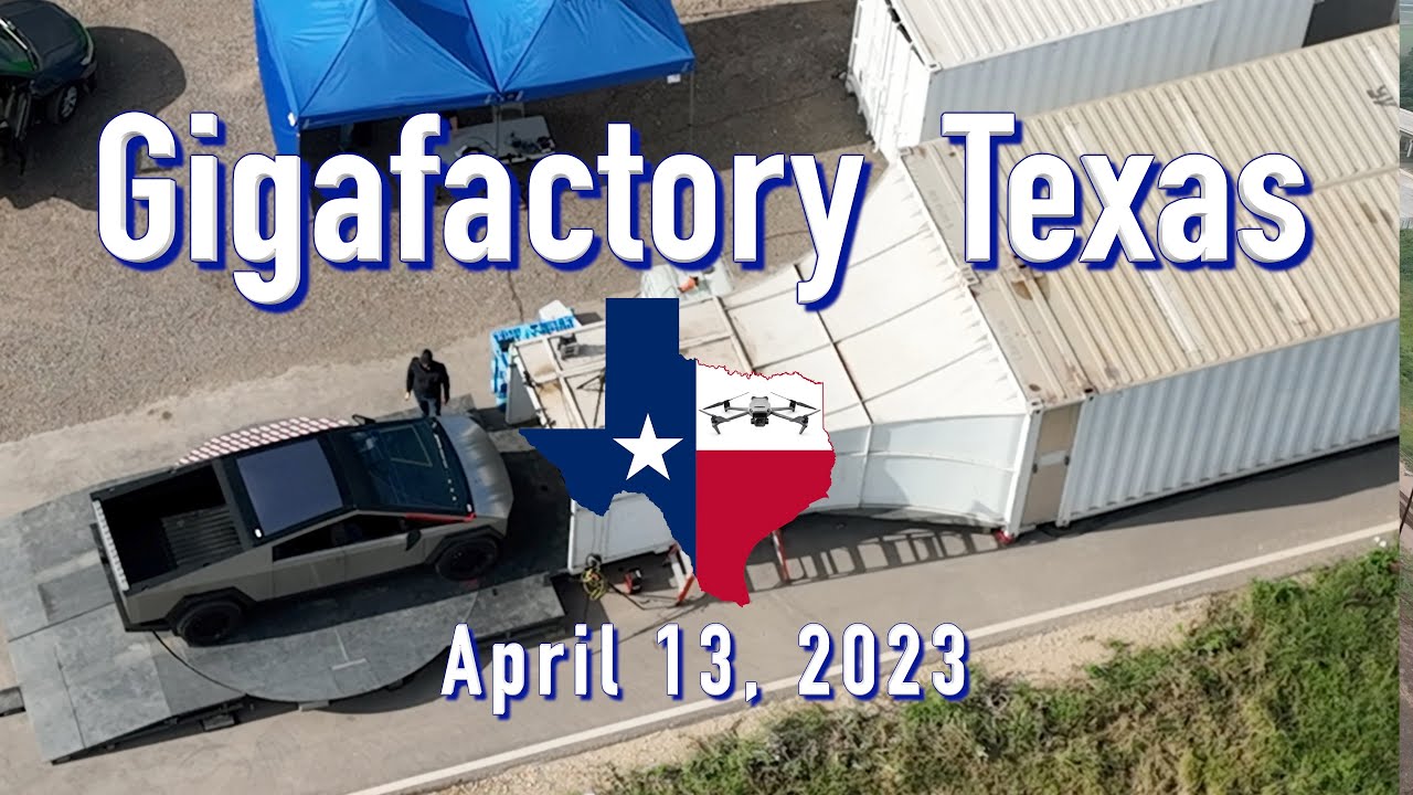 "Cybertruck vs Wind Tunnel" Tesla Gigafactory Texas 4/13/2023 9:33AM Model Y Cybertruck facade placeholder