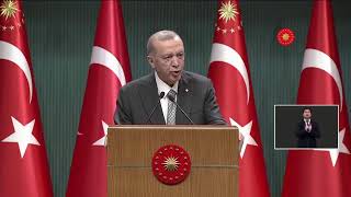 Cumhurbaşkanı Erdoğan, Cumhurbaşkanlığı Kabinesi toplantısı sonrası aç