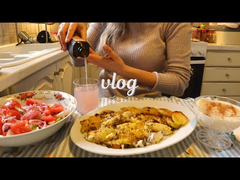 healthy homemade fast food 🥙 beef doner kebab, lemon baked fish & white chocolate rice pudding