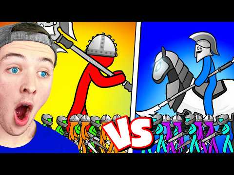 RED vs BLUE GIANT STICK Battle!