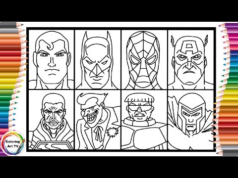 Superheroes vs Villains Coloring Pages/Superman-Batman-Spider Man-Spektrem coloring pages