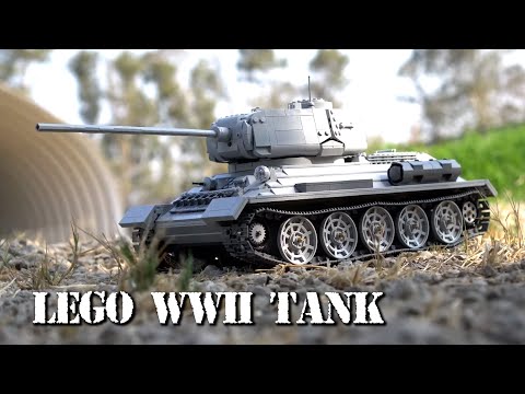 RC LEGO T-34 Tank with Shooting Mechanism