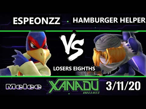 S@X 345 Losers Top 8 - Espeonzz (Falco) Vs. Hamburger Helper (Sheik) Smash Melee - SSBM