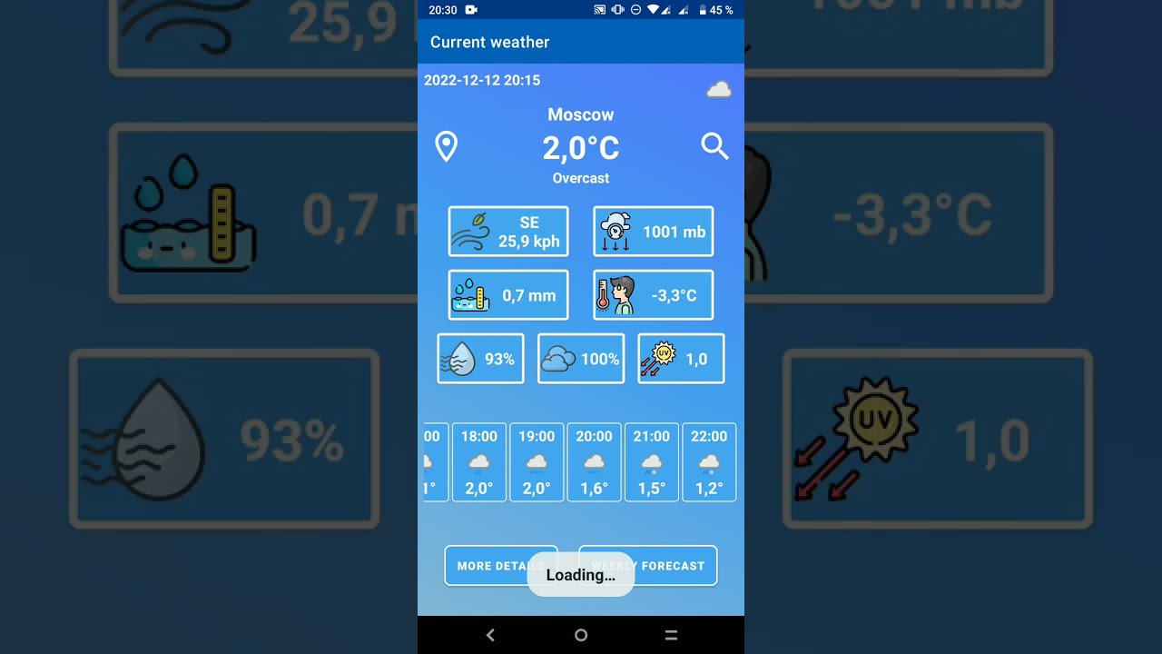 Android Weather App - Demonstration of the application