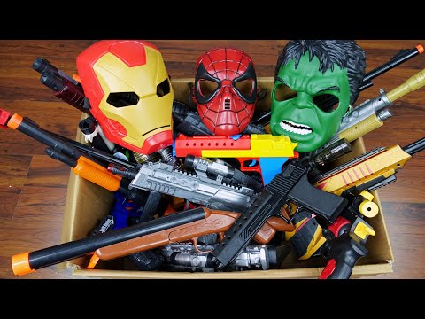 Big Box Full of Toy Weapons - Super Hero Figures and Toy Guns
