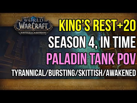 King's Rest+20: Prot Paladin Mythic+ Tank POV [Timed][8.3][Tyrannical/Skittish/Bursting/Awakened]