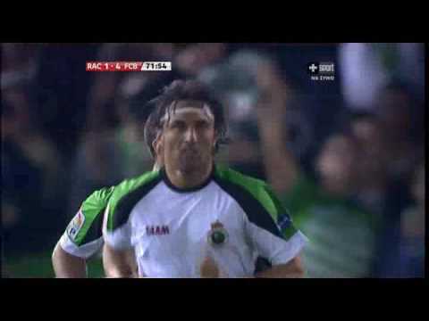 4 Jornada. Racing 1 - 4 FC Barcelona .Serrano Goal 1 - 4