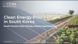 South Korea Clean Energy Procurement Webinar