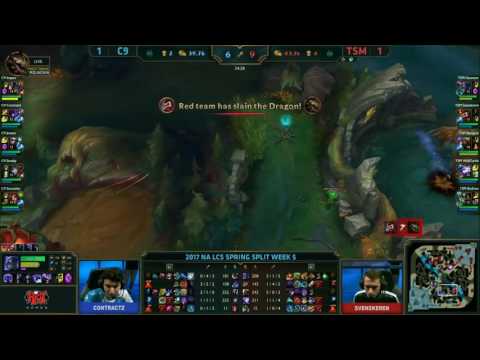 C9 (Jensen Ekko) VS TSM (Bjergsen Zed) Game 3 Highlights - 2017 NA LCS Spring W5D2