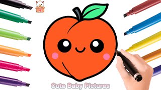 How to Draw a Cute Peach - Fun and Easy Drawing for Kids!