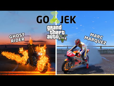 MARC MARQUEZ DAN GHOST RIDER JADI GOJEK - GTA 5