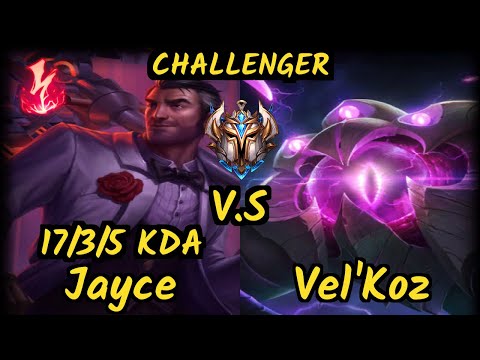 Papryze (JAYCE) vs VEL'KOZ - 17/3/5 KDA MID CHALLENGER GAMEPLAY - OC