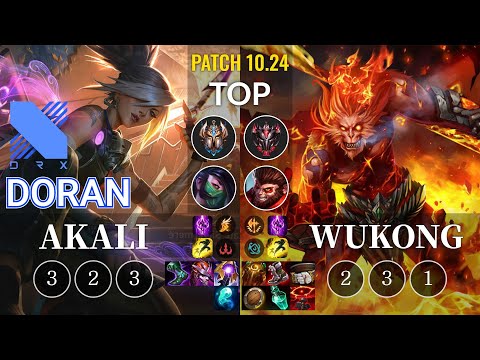 DRX Doran Akali vs Wukong Top - KR Patch 10.24