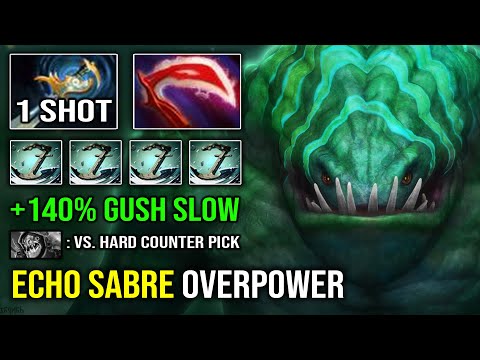 Echo Sabre Tidehunter is Overpower -140% Gush Slow Hard Carry vs Slark Counter Pick Dota 2