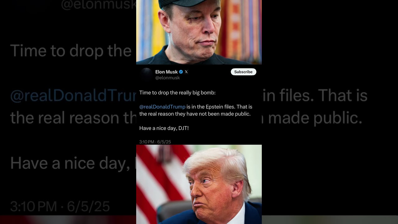 Musk tweets extraordinary claim Trump is in the Epstein Files amid feud