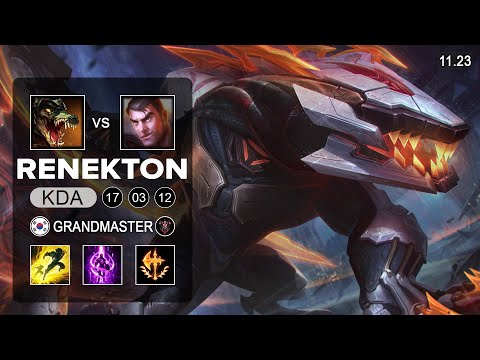 Renekton Top vs Jayce - KR Grandmaster - PreSeason 12 patch 11.23