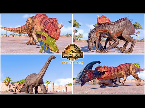 Powered Ceratosaurus VS All Carnivore & Herbivore Dinosaurs - Jurassic World Evolution 2
