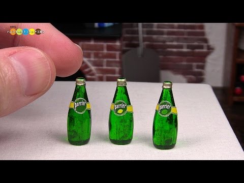 DIY Perrier Style Miniature Mineral Water (Fake food)　ペリエ風ミニチュアミネラルウォーター作り Video