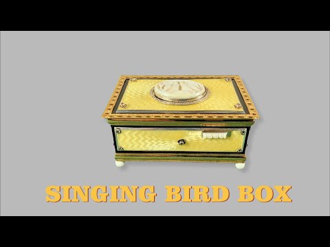 Antique Sterling Silver & Guilloche Singing Bird Box Automaton