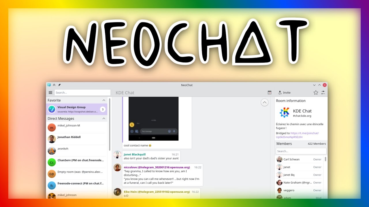 KDE Neochat New Release: Message Bubbles, Custom Reactions, Quick Reply and Quick Edit